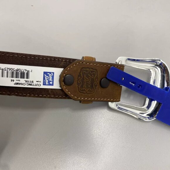 NEW TONY LAMA  Mens Cutting Champ Scalloped Leather Belt Size 44 Brown - Picture 2 of 11